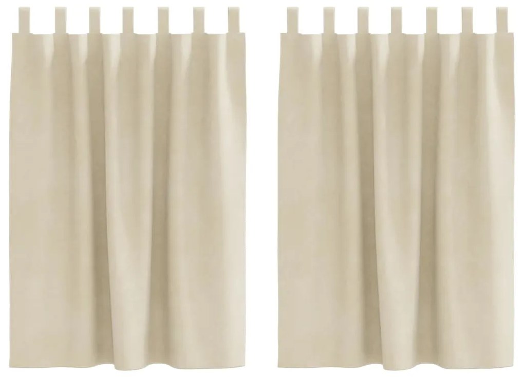 Cortinas Blackout vidaXL com Lacos de Suspensão 2 pcs Veludo Creme