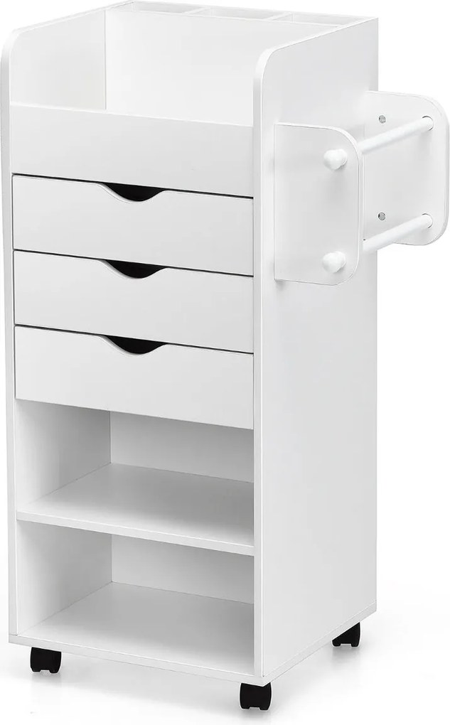 Carro Auxiliar "Midgard" - Branco - 48,5x33x86,5 cm