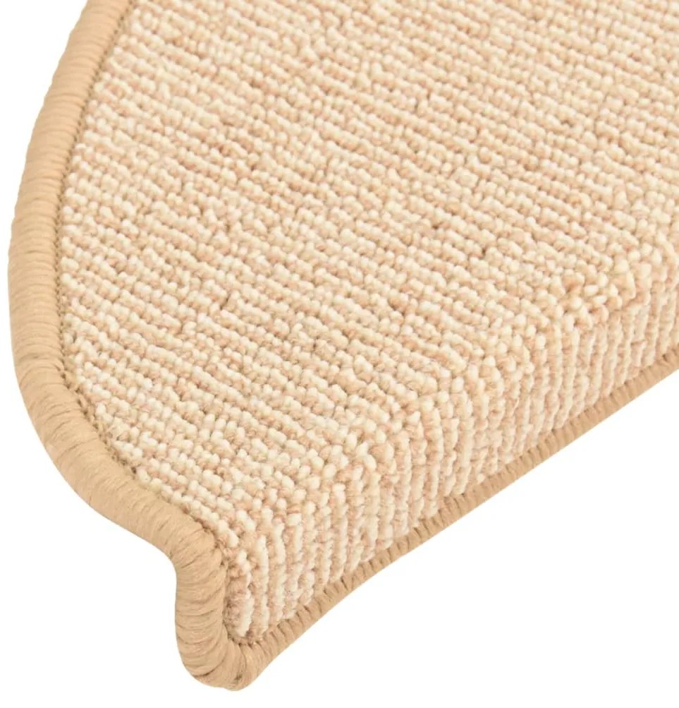 Tapete/carpete para degraus 15 pcs 56x17x3 cm cor creme