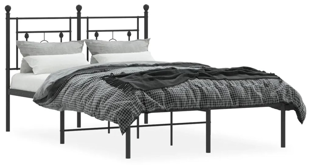 Estrutura de cama com cabeceira 120x200 cm metal preto