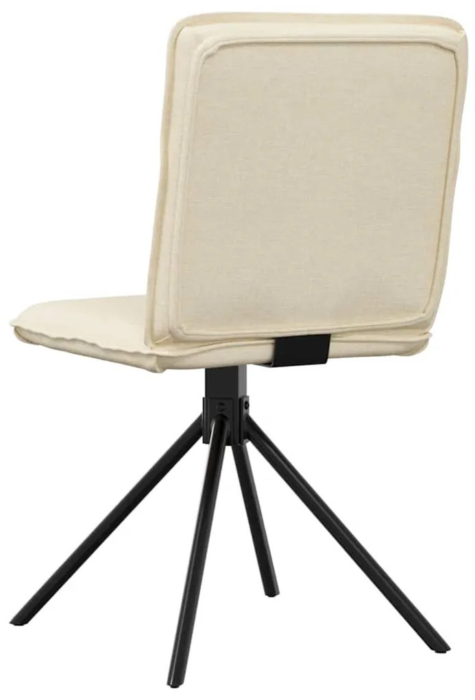 Cadeiras de jantar 2 pcs tecido cor creme