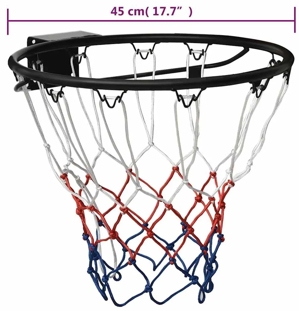 Cesto de basquetebol 45 cm aço preto