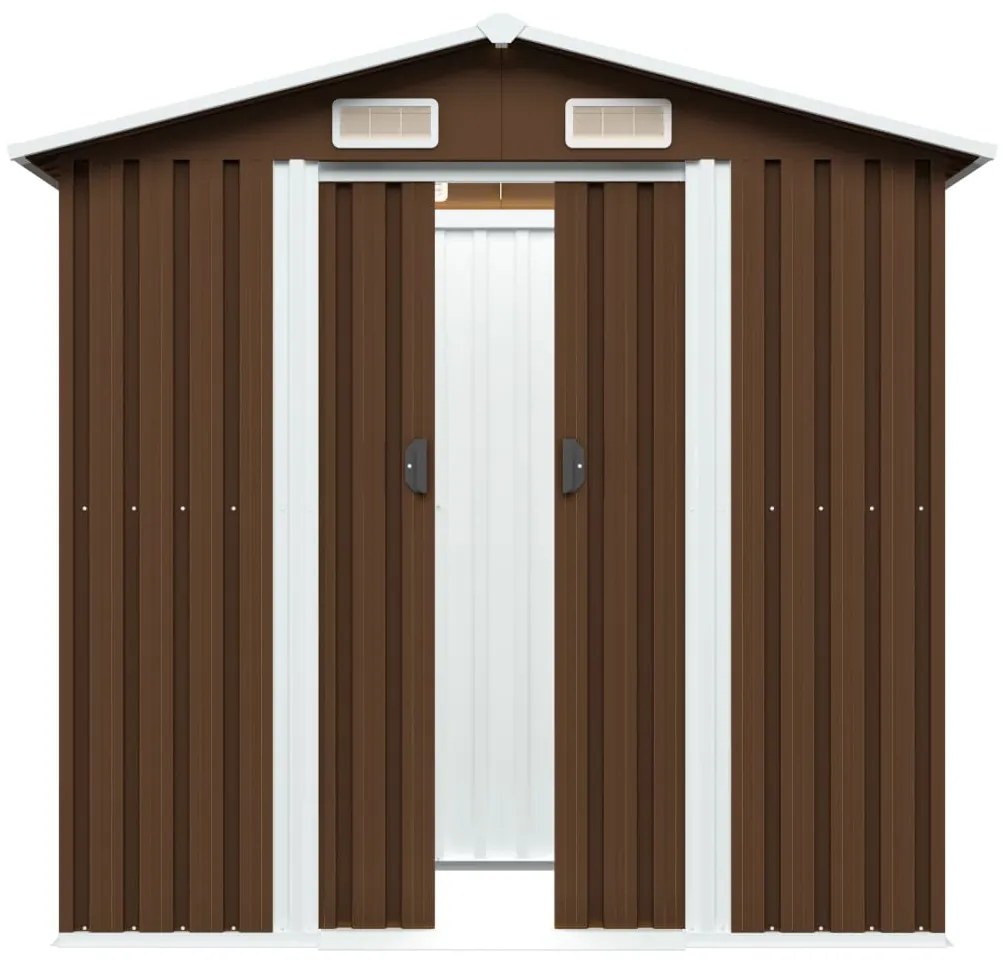 Abrigo de jardim 204x132x186 cm aço castanho