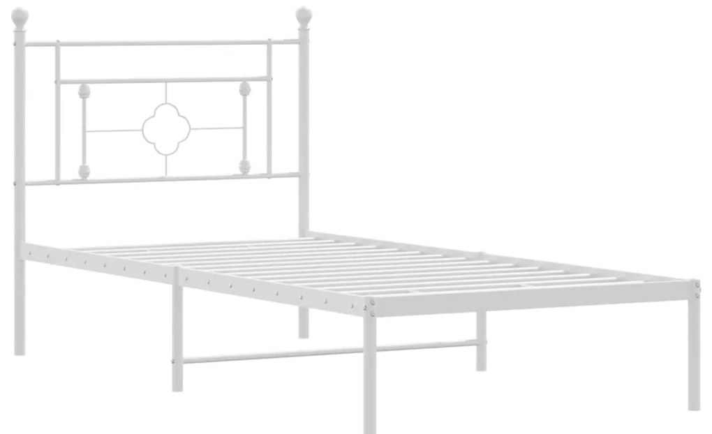 Estrutura de cama com cabeceira 90x200 cm metal branco