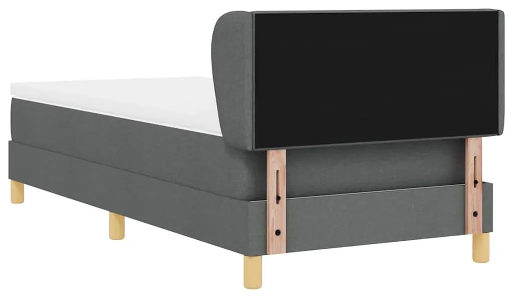 Cama Box com Colchão vidaXL - Cinza Escuro, 90x200 cm, Tecido