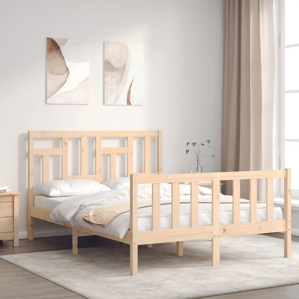 vidaXL Cama sem colchão 120x200 cm madeira de pinho maciça