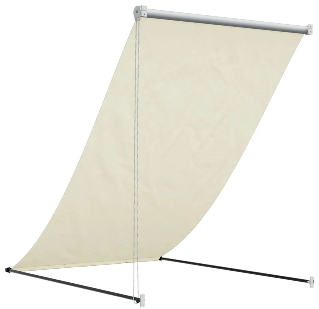 Toldo retrátil 100x150 cm tecido e aço cor creme
