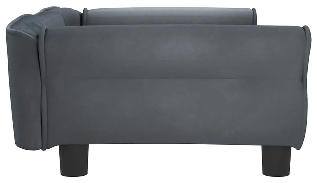 Cama para cães 95x55x30 cm veludo cinzento-escuro