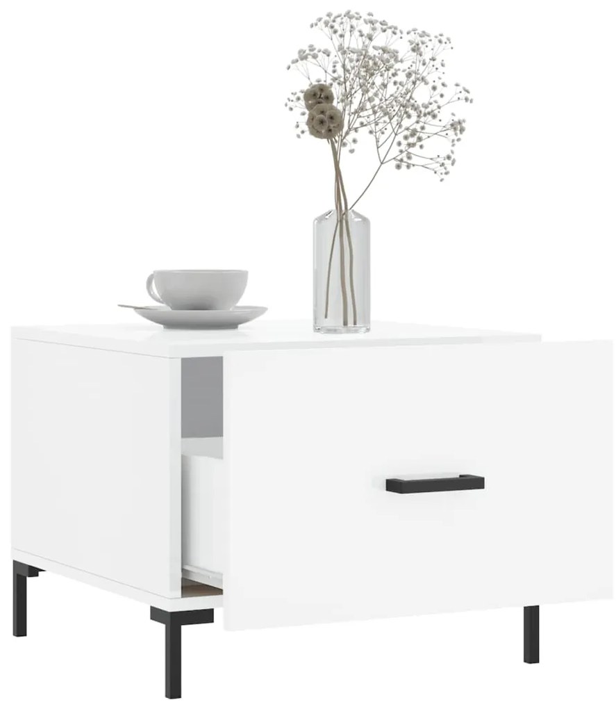 Mesas de centro 2 pcs 50x50x40 cm branco brilhante