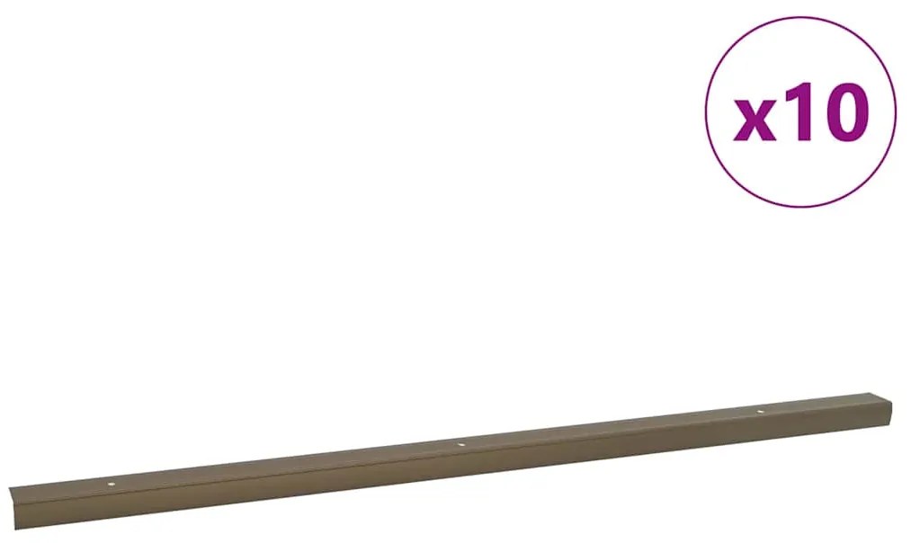 Perfis para degraus 10 pcs Castanho 67 cm Alumínio