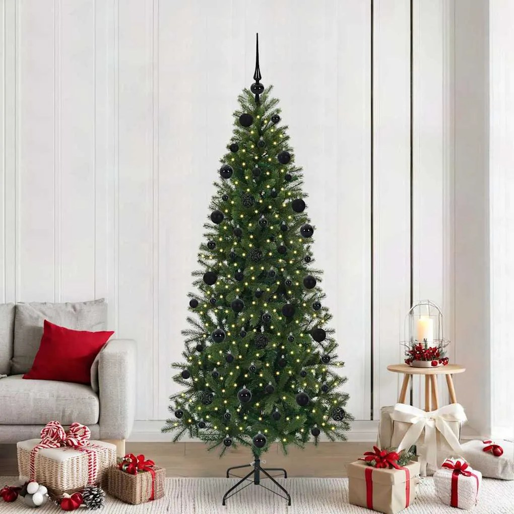 vidaXL Árvore de Natal Artificial com 300 LEDs Verde 210 cm PE e PVC