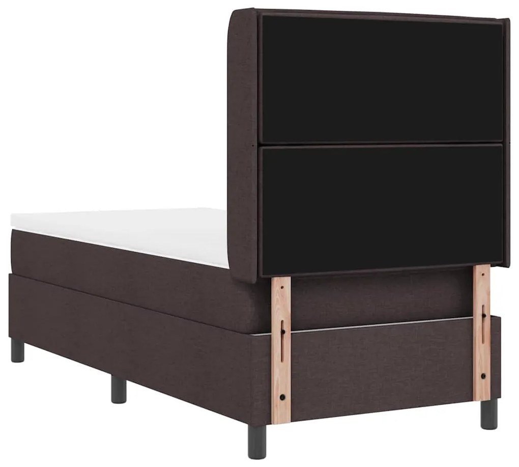 Cama Box com Colchão Marrom Escuro 100x200 cm