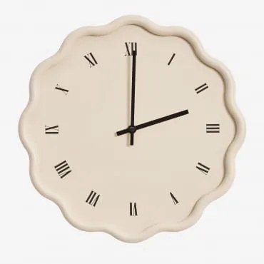 Relógio De Parede Ø35 Cm Em Mdf Axley Tapioca Bege - Sklum