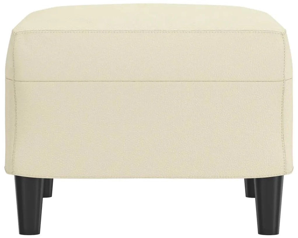 Apoio de pés 60x50x41 cm couro artificial cor creme