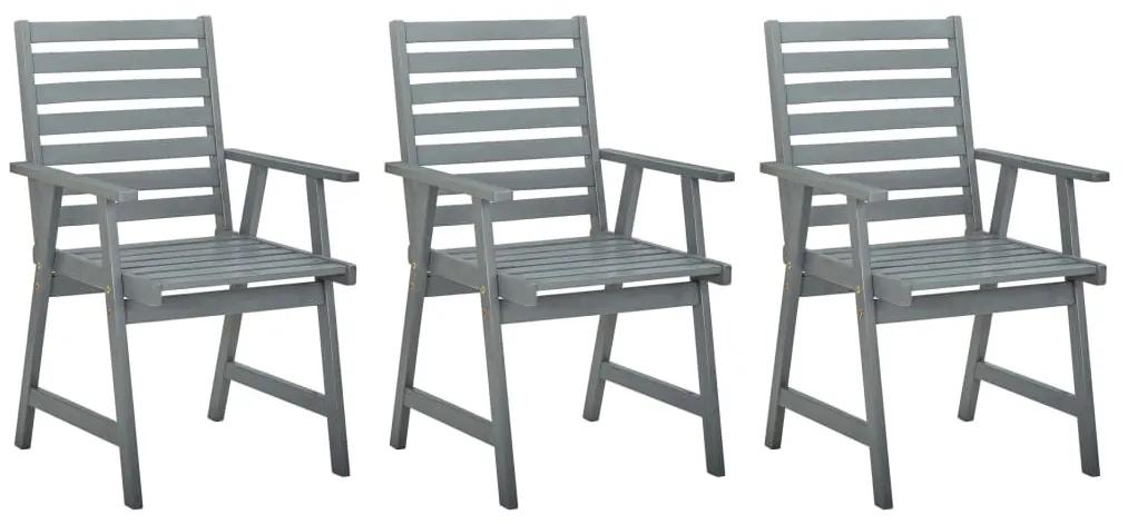 312416 vidaXL Cadeiras de jantar para jardim 3 pcs acácia maciça cinzento
