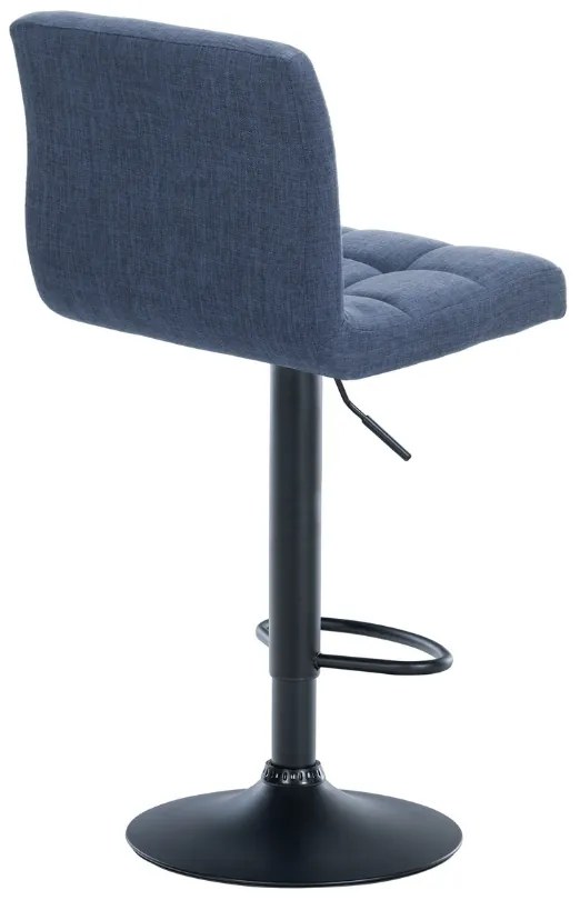 Conjunto de 2 bancos altos em tecido com estrutura preta 94-114 x 46 x 47 cm azul