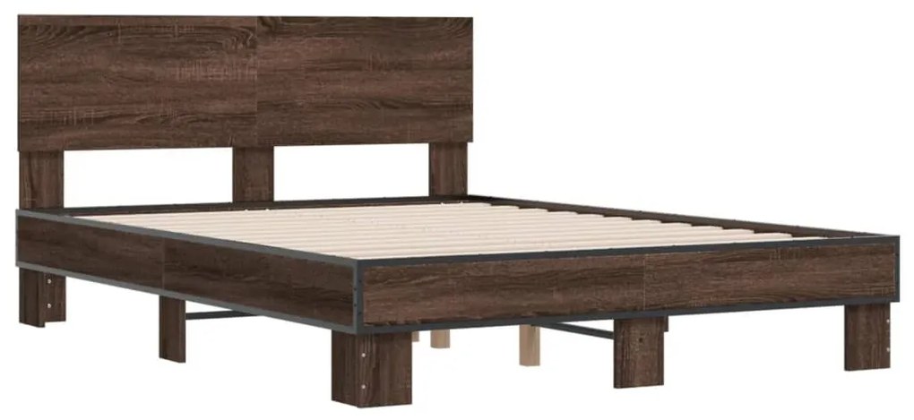 Estrutura de cama 140x190cm derivados madeira/metal