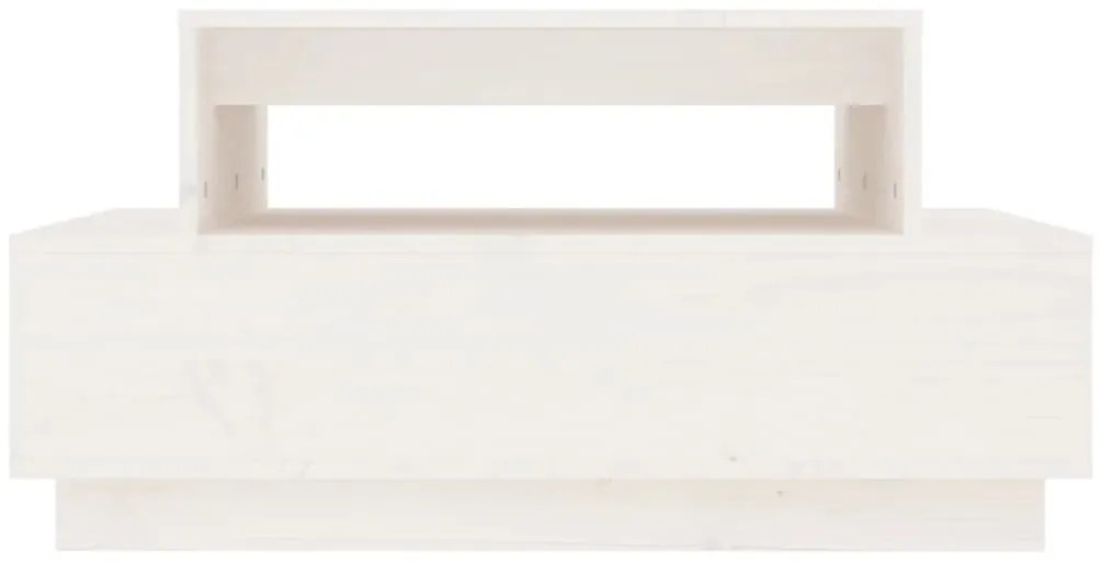 Mesa de centro 80x55x40,5 cm madeira de pinho maciça branco