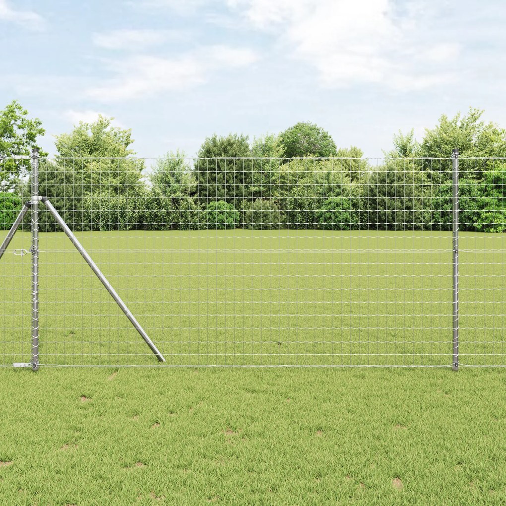Cerca Euro com 7 Postes 1,2x10 m Aço Galvanizado