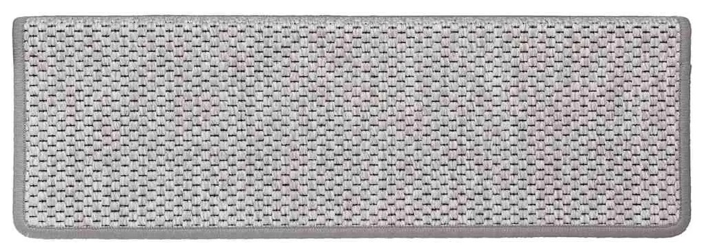 Tapetes escada adesivos aspeto sisal 30 pcs 65x21x4cm platina
