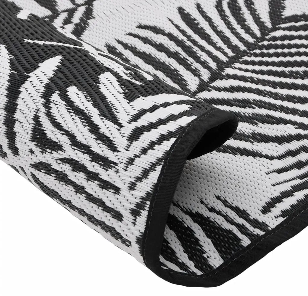 Tapete de exterior Ø160 cm ARAKIL PP branco e preto