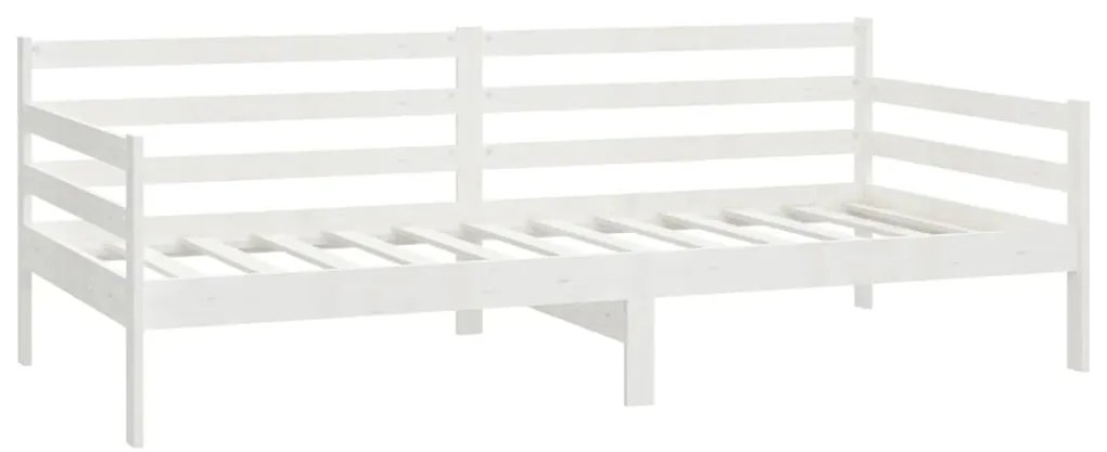 Sofá-cama com colchão 90x200 cm pinho maciço branco