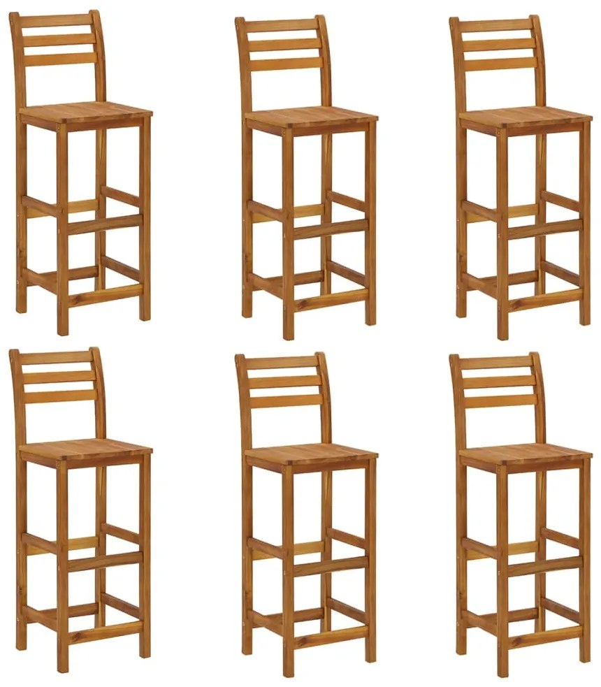 7 pcs Conjunto de bar para jardim madeira de acácia maciça