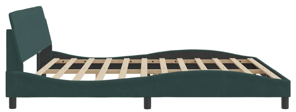 Estrutura de cama sem colchão 200x200 cm veludo verde-escuro