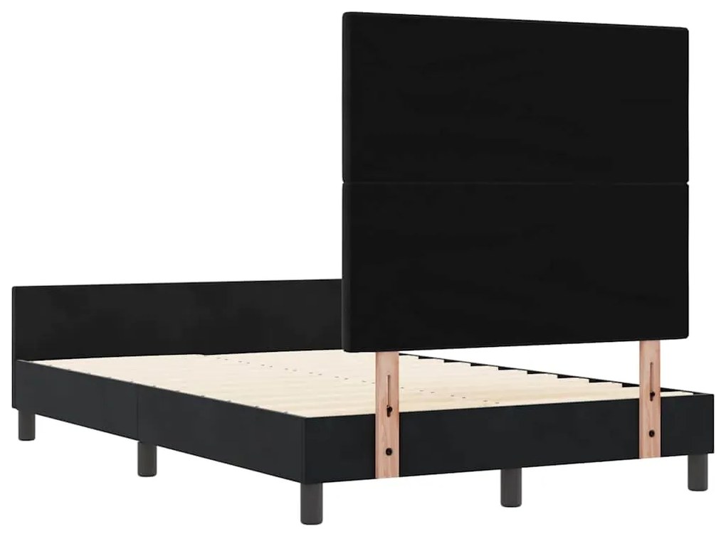 Estrutura de Cama de Veludo Preto vidaXL 120x200 cm