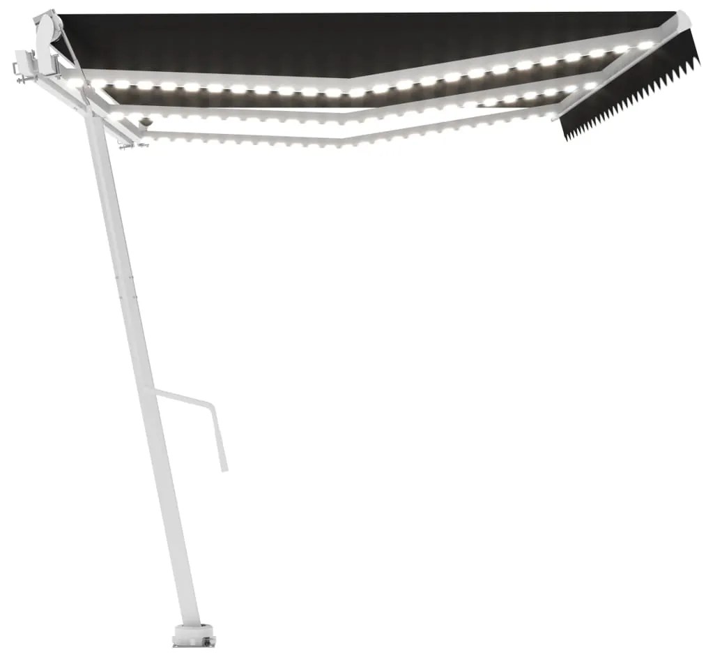 Toldo automático com LED e sensor de vento 600x350 cm antracite