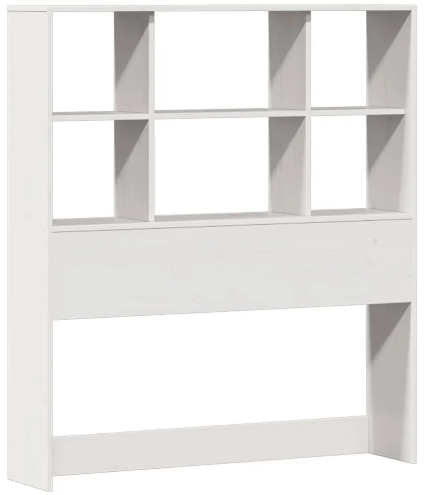 Cama com estante sem colchão 90x190 cm pinho maciço branco