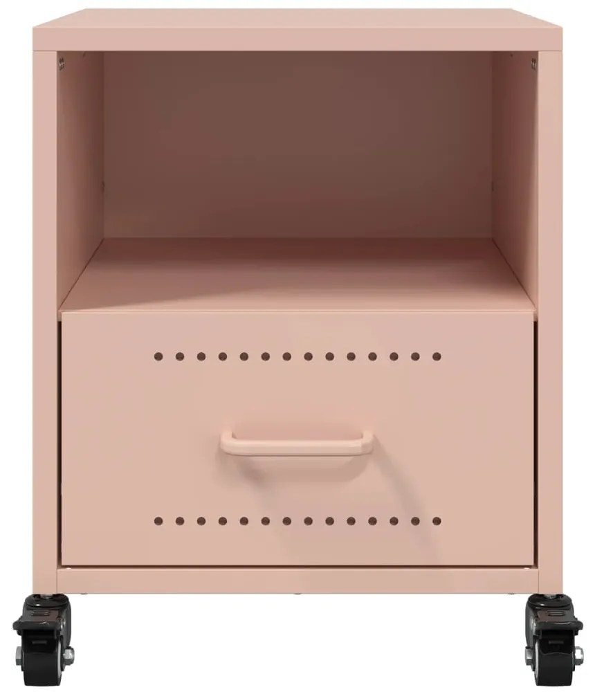 Mesa de cabeceira 36x39x43,5 cm aço rosa