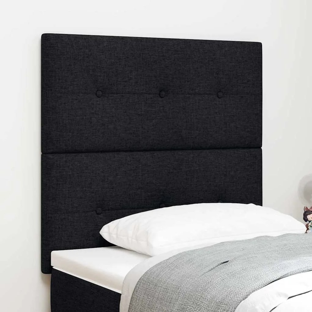 vidaXL Cabeceira Altura Ajustável com cabeceira Preto 90 cm tecido
