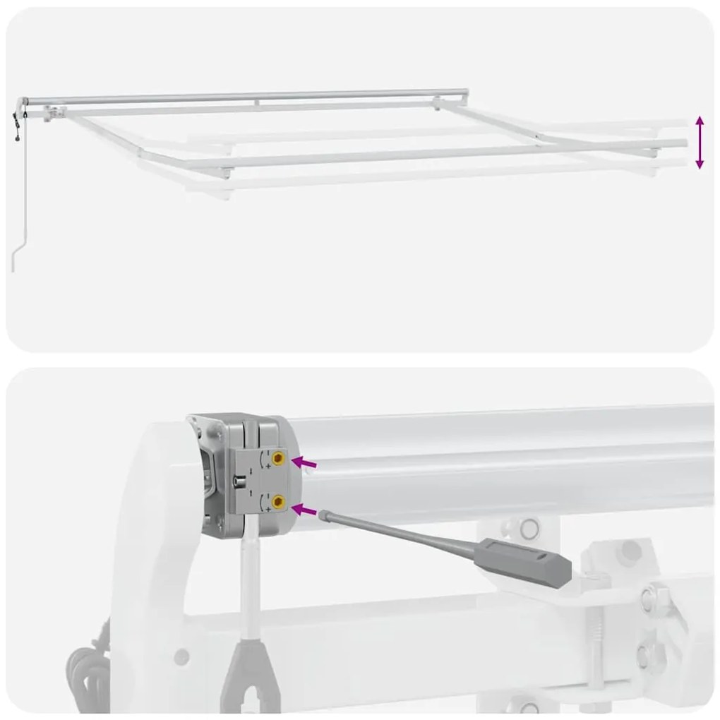 Toldo Retrátil Listras Laranja / Cinza / Azul 350 x 250 cm
