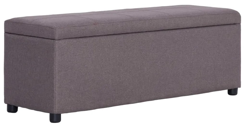 vidaXL Banco c/ comp. de arrumação 116 cm poliéster cinza-acastanhado