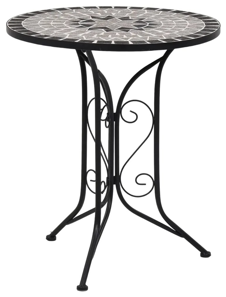 vidaXL Mesa bistrô em mosaico 60 cm cerâmica cinzento
