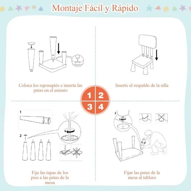 Conjunto de mesa e cadeira para crianças de 1 a 7 anos para atividades escolares, carga máxima de 50 kg, verde