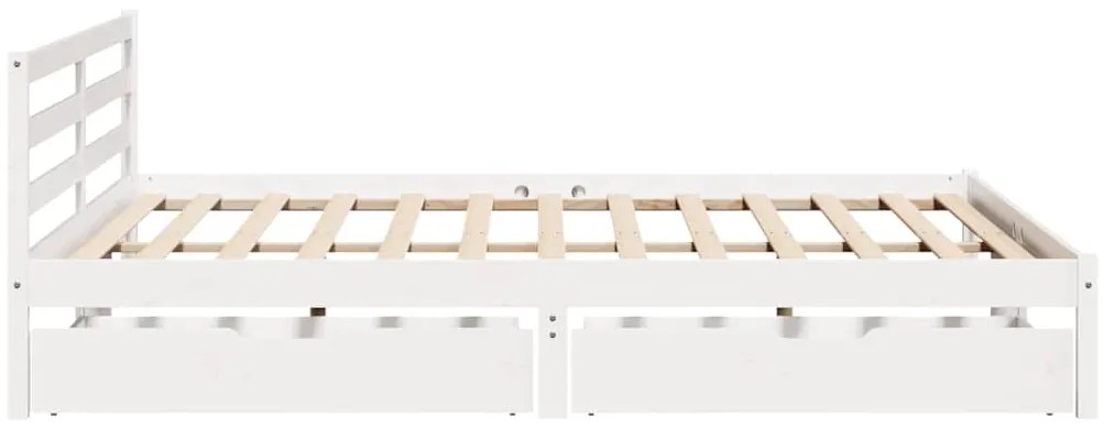 Cama sem colchão 180x200 cm madeira de pinho maciça branco
