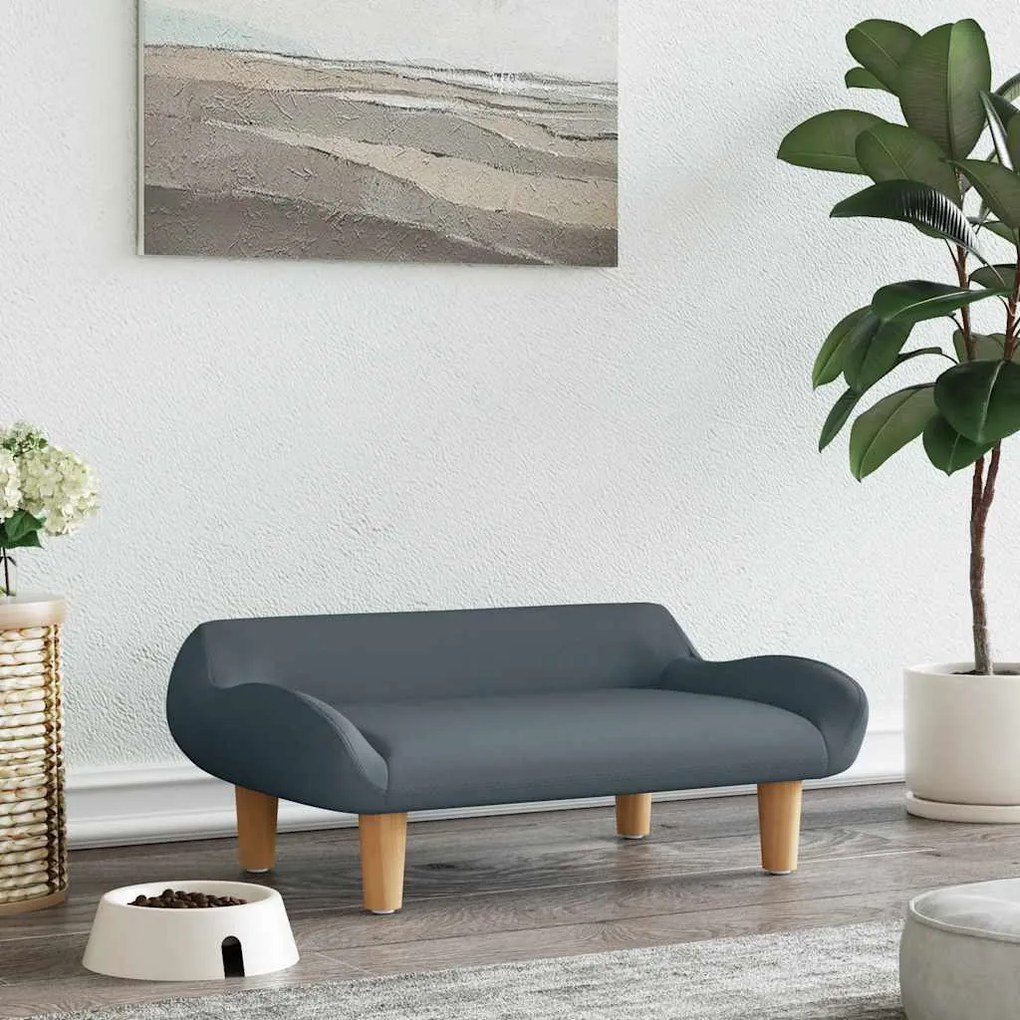 Cama para cães 70x40x24 cm tecido cinzento-escuro