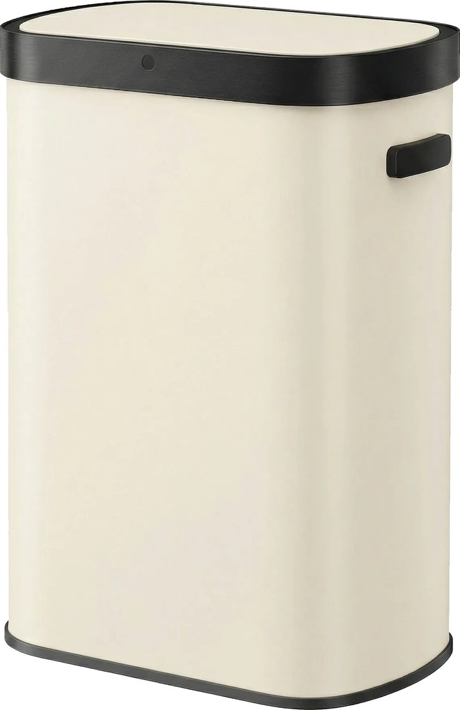 Caixote do lixo com sensor, caixote do lixo automático de 50 L, tampa com fecho suave creme