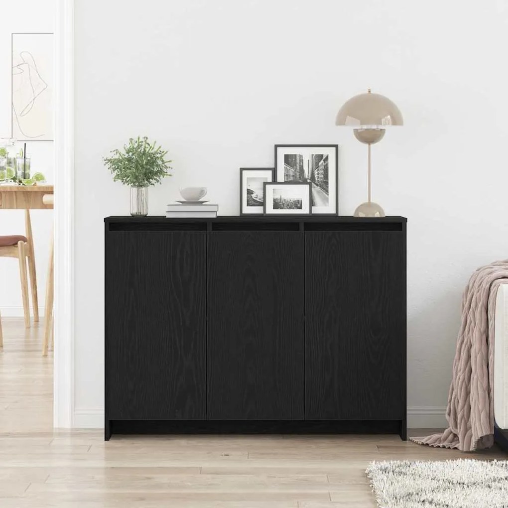 Buffet vidaXL Preto Carvalho 102x33x75 cm Madeira de engenharia