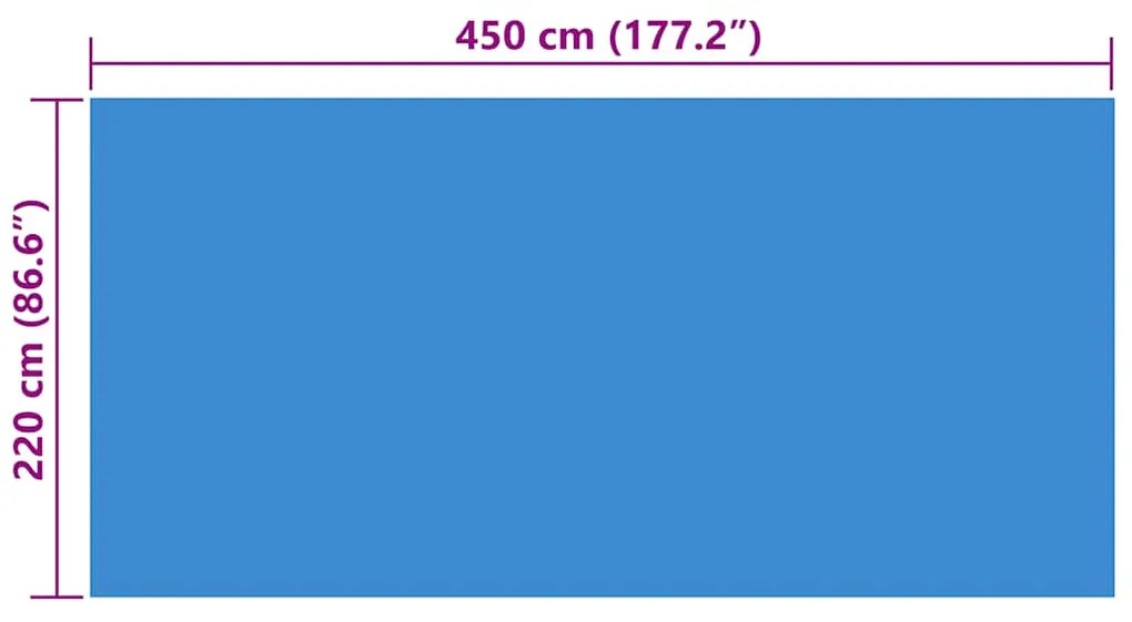 Cobertura de piscina retangular 450 x 220 cm PE azul