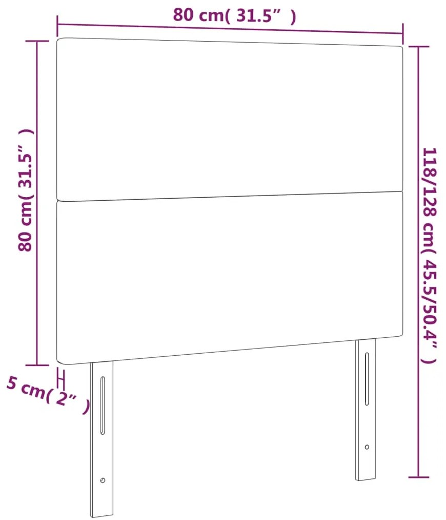 Cabeceira de cama 2 pcs tecido 80x5x78/88 cm azul