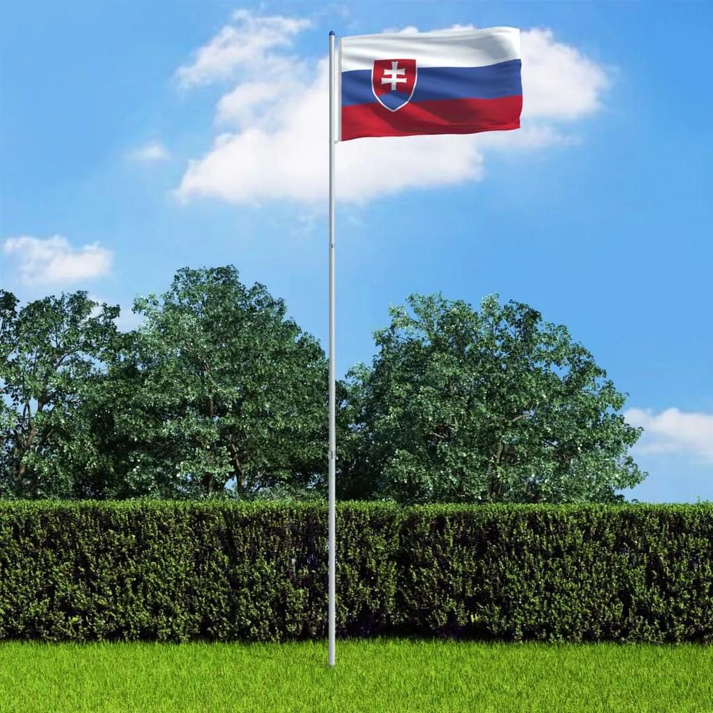 3053350 vidaXL Bandeira da Eslováquia com mastro de alumínio 6 m
