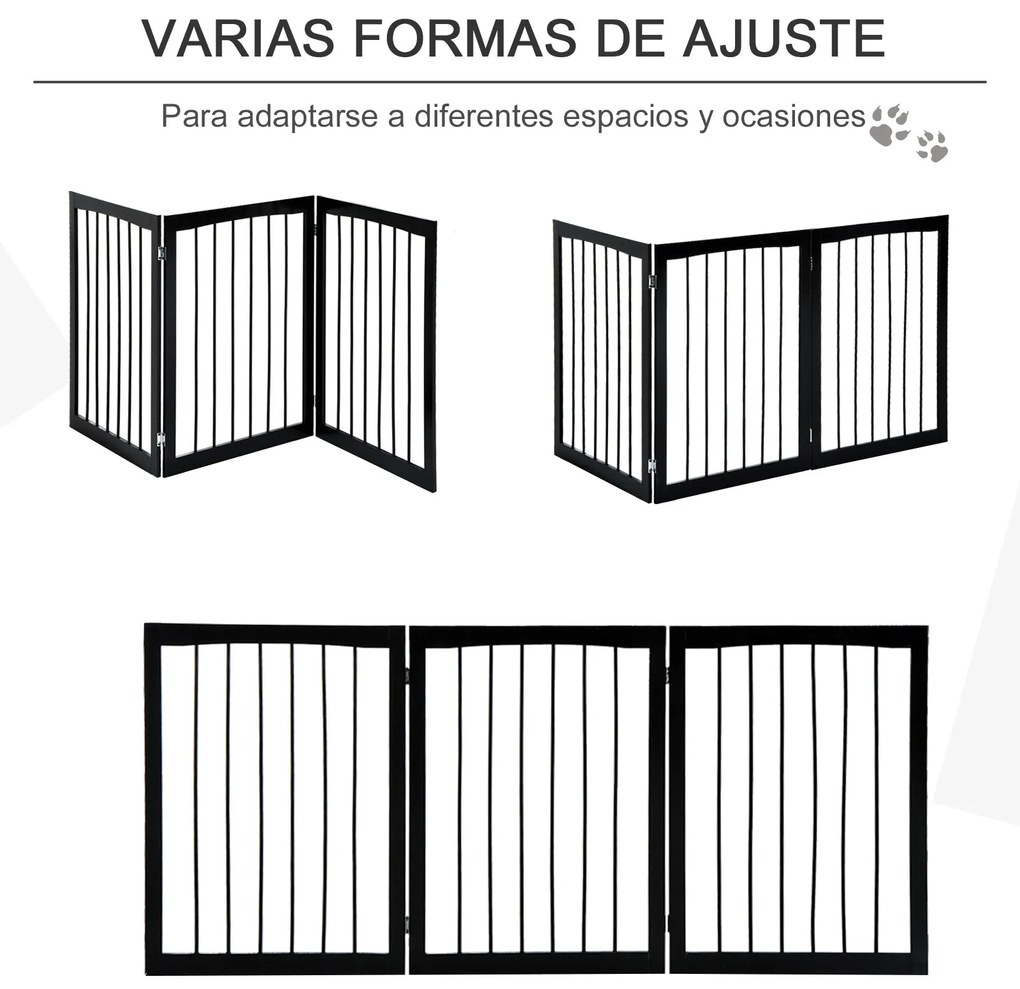 PawHut Barreira de Segurança Dobrável de 3 Painéis Portátil para Anima