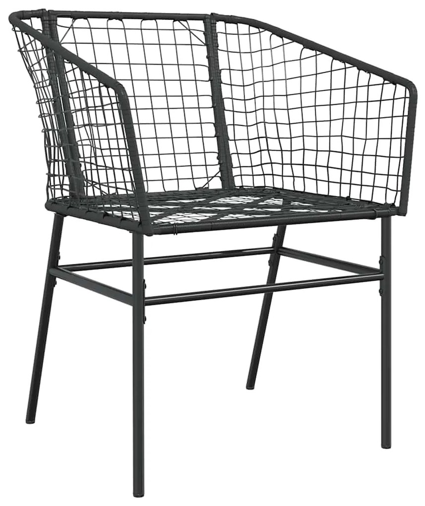 Conjunto de jantar jardim 7 peças vidro vime PE preto