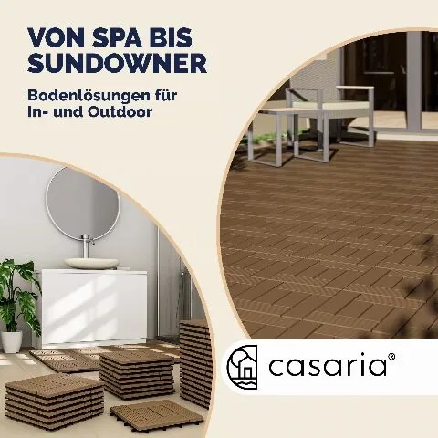 Conjunto 11 unidades Ladrilhos compostos para terraços, 30 x 30 cm mosaico cor terracota