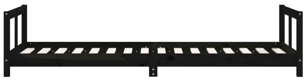 Estrutura de cama infantil 80x200 cm pinho maciço preto