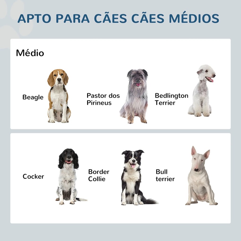 PawHut Comedouro Elevado para Cães Alimentador para Cães com 2 Tigelas