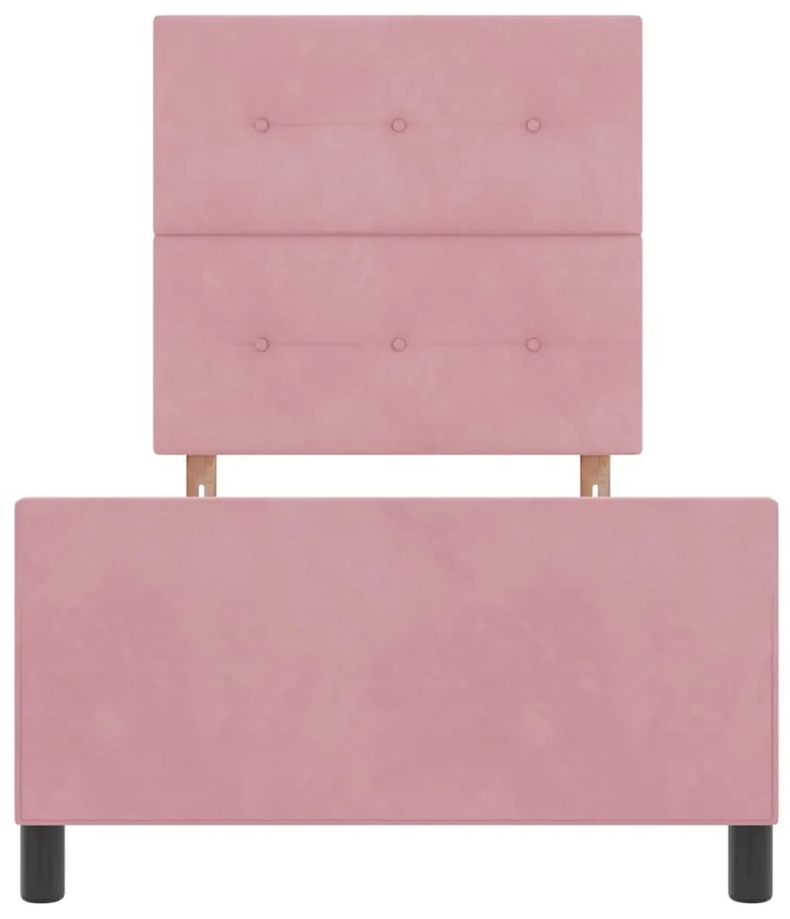 Estrutura de Cama vidaXL Rosa 90x200 cm Veludo